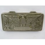 Interesting white metal American pipe case which measures 4 inches long. See photos