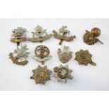 10 x Military Cap Badges Inc Welch, South Staffs, Middlesex, Etc 637074