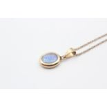 9ct Gold Opal Solitaire Pendant Necklace (1.4g) 2036018