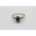 9ct Gold Sapphire & Diamond Cluster Dress Ring (2.5g) 2036261