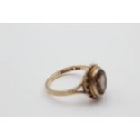 9ct Gold Vintage Smoky Quartz Bordered Dress Ring (3.1g) 2036246