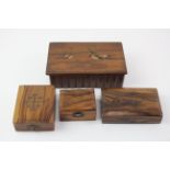 Selection of Antique/ Vintage Wooden Boxes inc. Jerusalem . Antique WOODEN Boxes Inc Brass Inlay, R
