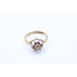 9ct Gold Diamond & Ruby Buttercup Setting Ring (1.7g) 2036277