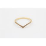 9ct Gold Diamond Wishbone Ring (0.7g) 2036252