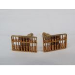 Pair of 14k Gold Abacus cufflinks with moving beads. Total weight 5.5 grams.