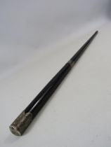 Antique conductors baton with white metal detail Inscribed E Robinson Leeds 1879.