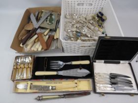 Collection of Vintage and silver plate cutlery , some boxed, see photos.