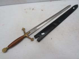 Ceramonial Sword or Wall decoration sword with stainless blade, Brass hilt and guard, good leather s