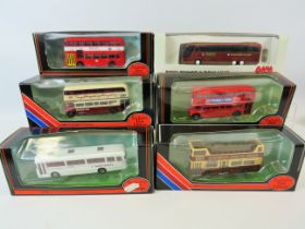 Five 1:76 Scale Die cast metal model busses by Gilbow. All boxed and unused together with a German