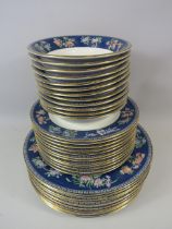 Wedgwood Blue Siam dinnerware plates and bowls 36 pieces in total.