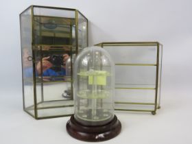2 small glass display cabinets the tallest been 12" plus a thimble display dome.