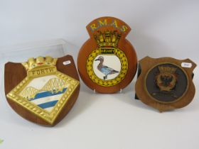 3 Naval wall plaques.