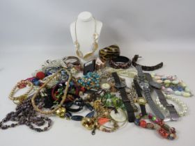 Various costume jewellery and ladies quartz watches.