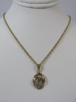 9ct Yellow gold Diamond Set pendant on a 16 inch Yellow gold Chain. Total Weight 3.6g
