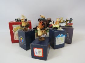 6 Peter Fagan Cat figurines all with boxes.