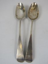 Pair of London sterling silver table spoons total weight 66 grams.