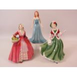 3 Royal Doulton figurines Christmas Day HN4757, Gemstones December Turquoise HN4981 and Janet