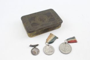 WW1 1914 Princess Mary Christmas Tin & 1919 Peace Medals 631857