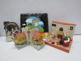 Wallace and Gromit Radio alarm clock, Simpsons pjs, bookends etc.
