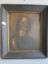 Old Framed Lithograph of Oliver Cromwell, Taken from the Original housed at Nostell Priory. Signed