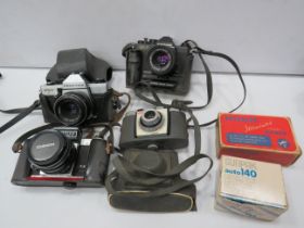 Various vintage Cameras, Kodak , Practika etc.