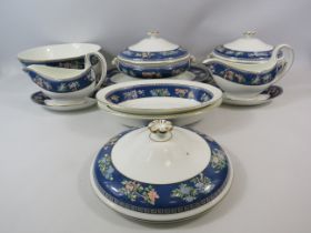 Wedgwood Blue Siam dinnerware, tureens etc 9 pieces in total.