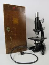 Vintage W. Watons and sons ltd London "Kima" Microscope with wooden case.