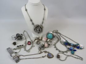 Costume jewellery including some Sterling silver items.