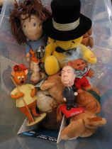 Large box of teddys and toys etc.