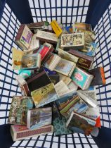 Tray of collectable matchboxes.