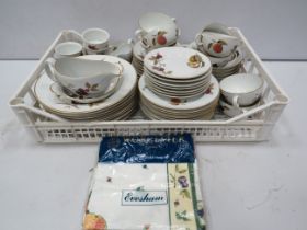Over 55 pieces of Royal waorcester Evesham pattern dinnerware.