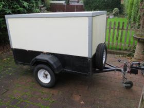 Handy Box trailer in good and watertight condition. Runs on as new tyres with new and unused spare.
