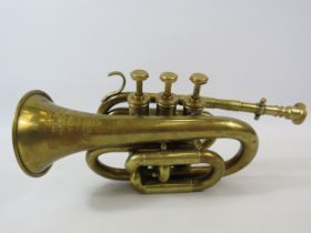 Vintage Nadir Ali and co pocket Trumpet / Cornet.