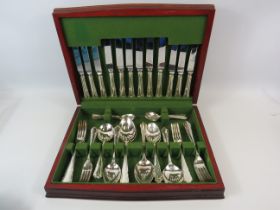 46 Piece Cooper Ludlam cutlery set in wooden case.