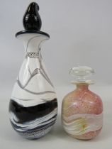 2 Gozo art glass perfume bottle, the tallest measures 7 3/4" tall.