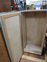 Well made Trunk/Travel Wardrobe made from ply with metal re-enforced corners. H:52 x W:24 x D:18.