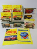 Five Shell die cast classic sports cars plus four Lledo die cast trucks. All boxed and unused. See