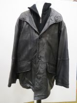 Mens Black soft leather jacket by Milestone size 50, very light if any use.