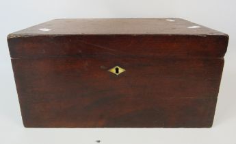 Antique wooden stationary box, 12.5" by 8.5" by 6".