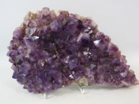 Large 3.6 kg Raw Amethyst Stone cluster. 13" long and 6.5" wide.