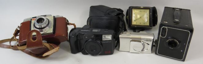 Camera mixed lot including Olympus, cannon, Portrait brownie etc.