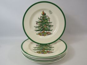 6 Spode Christmas tree plates, 10.5" diameter.