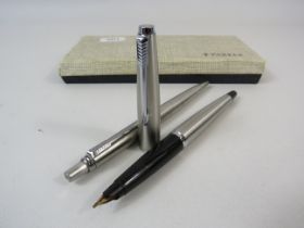 Parker Fountain and ball point pen set with box.