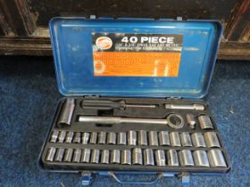 Socket set in metal tin 1/4 inch drive. Plus spanners. See photos. S2
