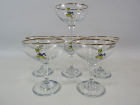 6 Babycham glasses with the yellow motif.