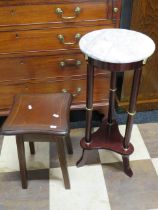 Two Jardinaire stands one with circular marble top. See photos. S2