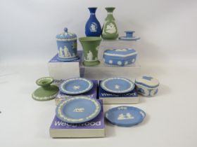 Selection of Wedgwood jasperware various colours.