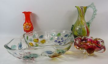 Mixed art glass lot to include Murano and Chribska.