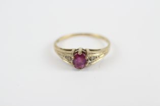 9ct Gold Vintage Ruby And Diamond Set Dress Ring (1.4g) 2030724