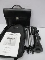 Celestron travel scope with bag plus a leather briefcase bag.